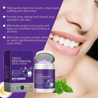 Teeth Restoration Mineral Powder — Enamel Strengthening & Whitening Dental Care Supplement
