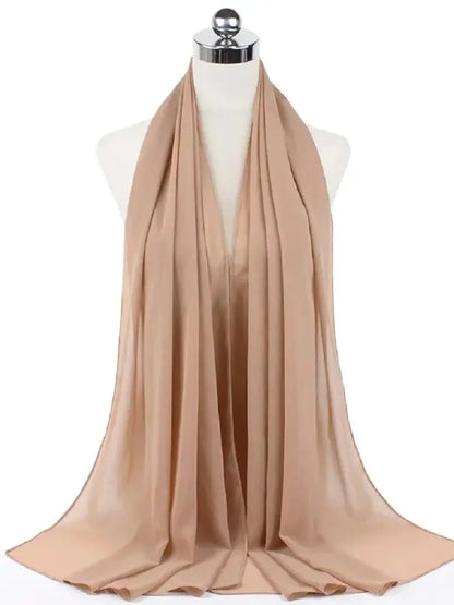 Women’s Solid Chiffon Instant Hijab – Ready-to-Wear Islamic Scarf, Muslim Shawl & Arab Head Wrap