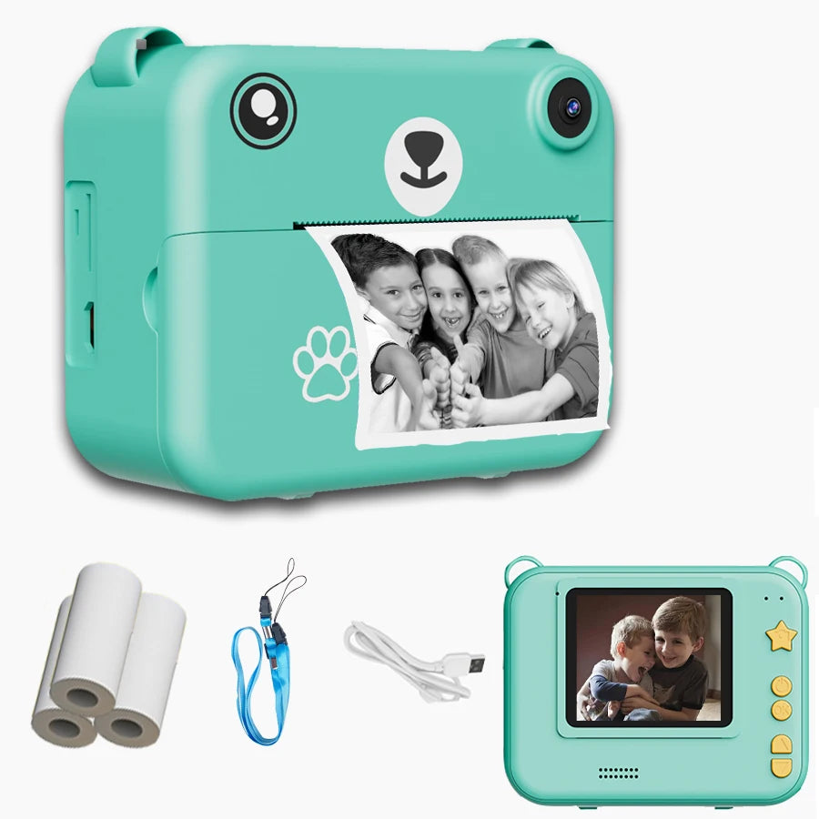 Digital Children’s Camera – 1080P HD Video Recorder, Instant Print Photos, Mini Thermal Printer, Educational Birthday Gift