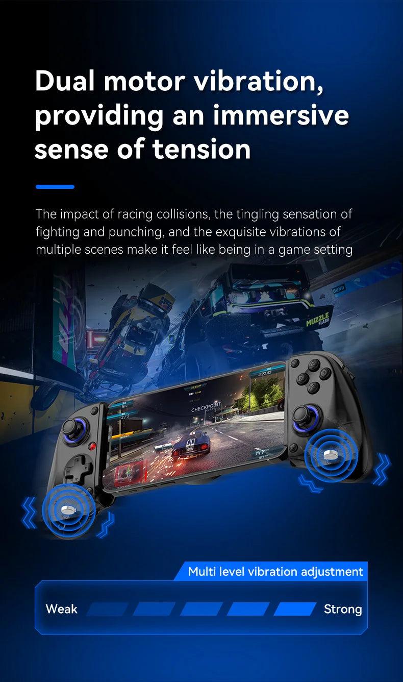 BSP-D11 Stretching Wireless Game Controller – Compatible with SWITCH, Android, iOS, PS3, PS4, XBOX, and Tablet for Gamepad Streaming