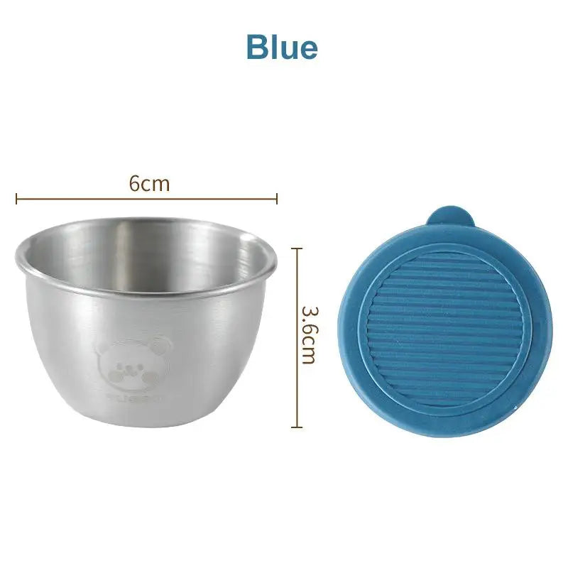 1/6-Piece Stainless Steel Salad Dressing Containers – 80ml Leakproof Cups with Silicone Lids for Lunch & Picnic