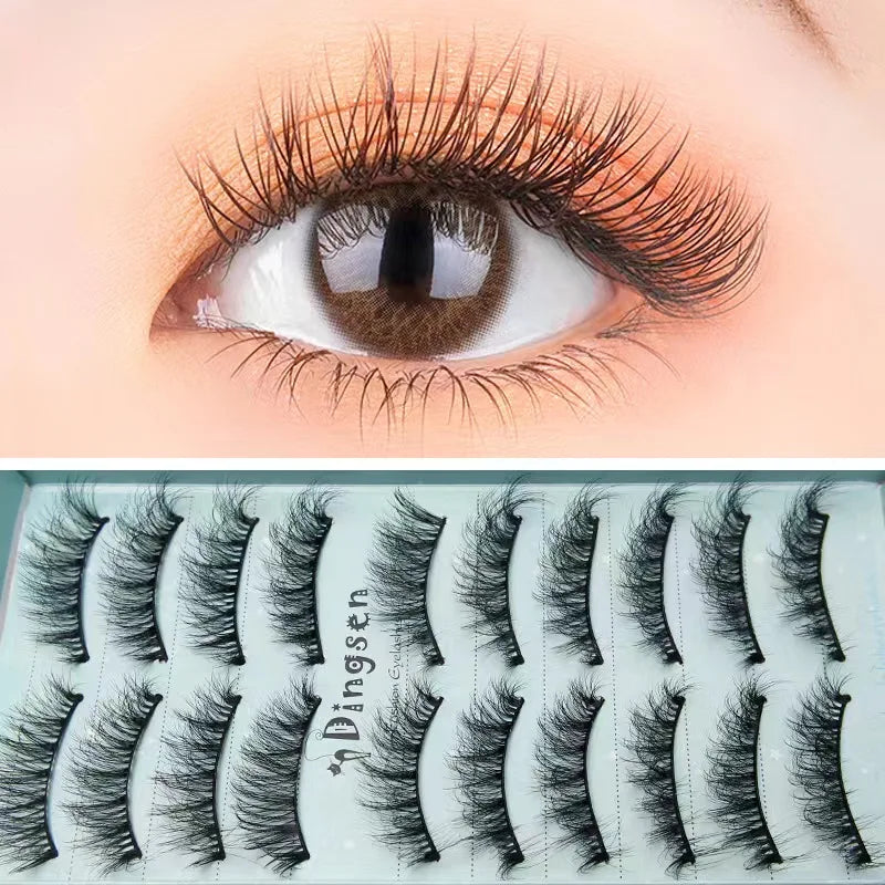 2/10 Pairs 3D Mink Strip False Eyelashes – Dramatic Fake Lash Extensions for Makeup