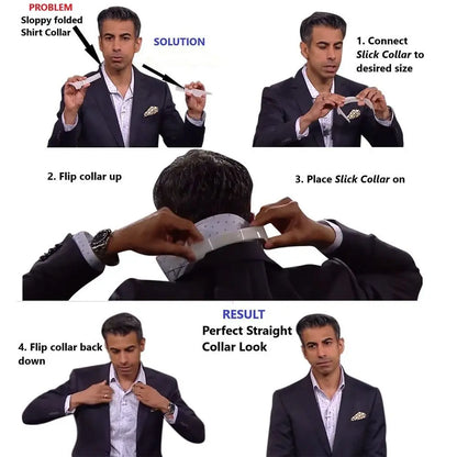 Adjustable Shirt Collar Support Shaper Bundle Kit - New Collar Stays Clothes Accessory - Slick Stand Collar Tool