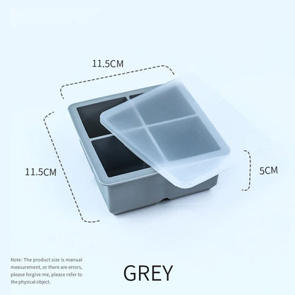 Silicone Large Ice Cube Molds – 2-Inch Big Ice Trays with Removable Lid, BPA-Free, Flexible & Stackable