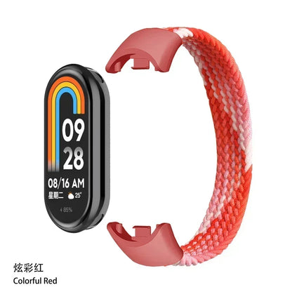 Braided Nylon Solo Loop for Xiaomi Mi Band 9 & 8 – Elastic NFC Replacement Strap Bracelet