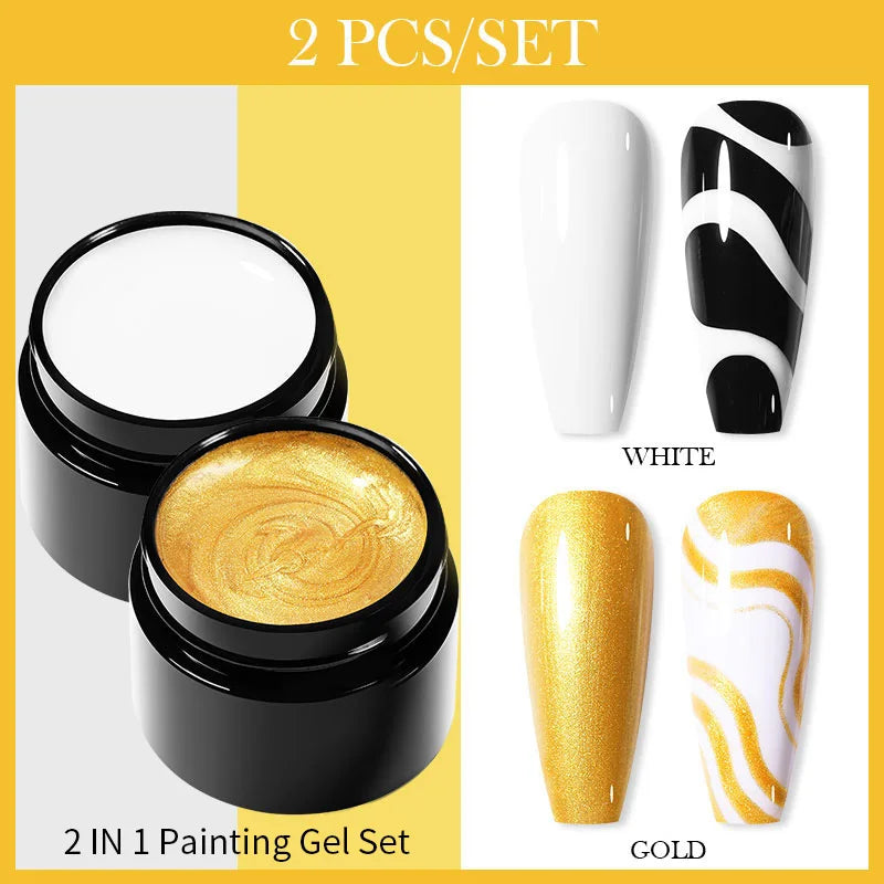 BORN PRETTY Spider Wire Gel Nail Polish 5ml - Flower Drawing & Creative Point-to-Line Nail Art Gel Varnish