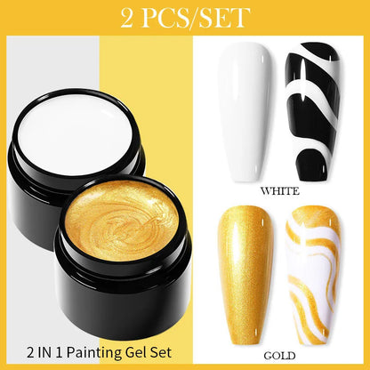 BORN PRETTY Spider Wire Gel Nail Polish 5ml - Flower Drawing & Creative Point-to-Line Nail Art Gel Varnish