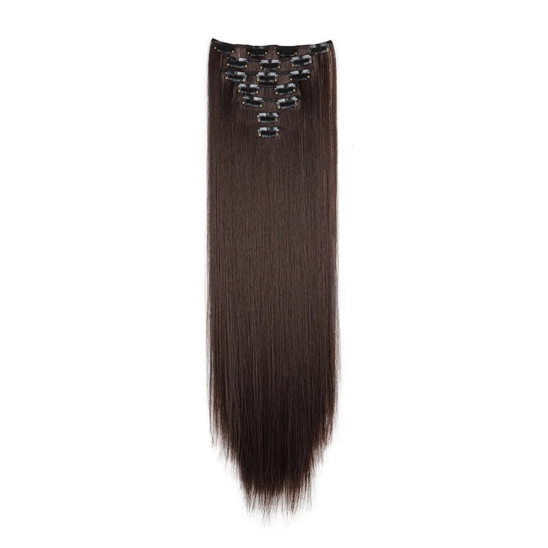 WIGSIN 24-Inch Straight Hair Extensions - 7-Piece Clip-In Synthetic Hair Set for Women