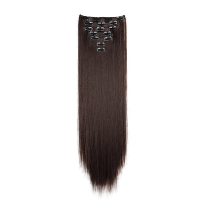 WIGSIN 24-Inch Straight Hair Extensions - 7-Piece Clip-In Synthetic Hair Set for Women