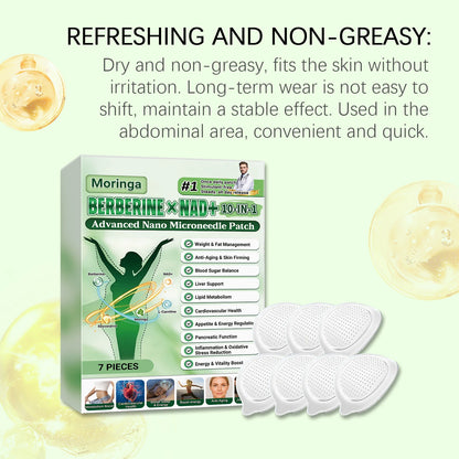 Berberine NAD+ 10-in-1 Microneedle Patch - Advanced Nano Microdart Daily Body Care Patch
