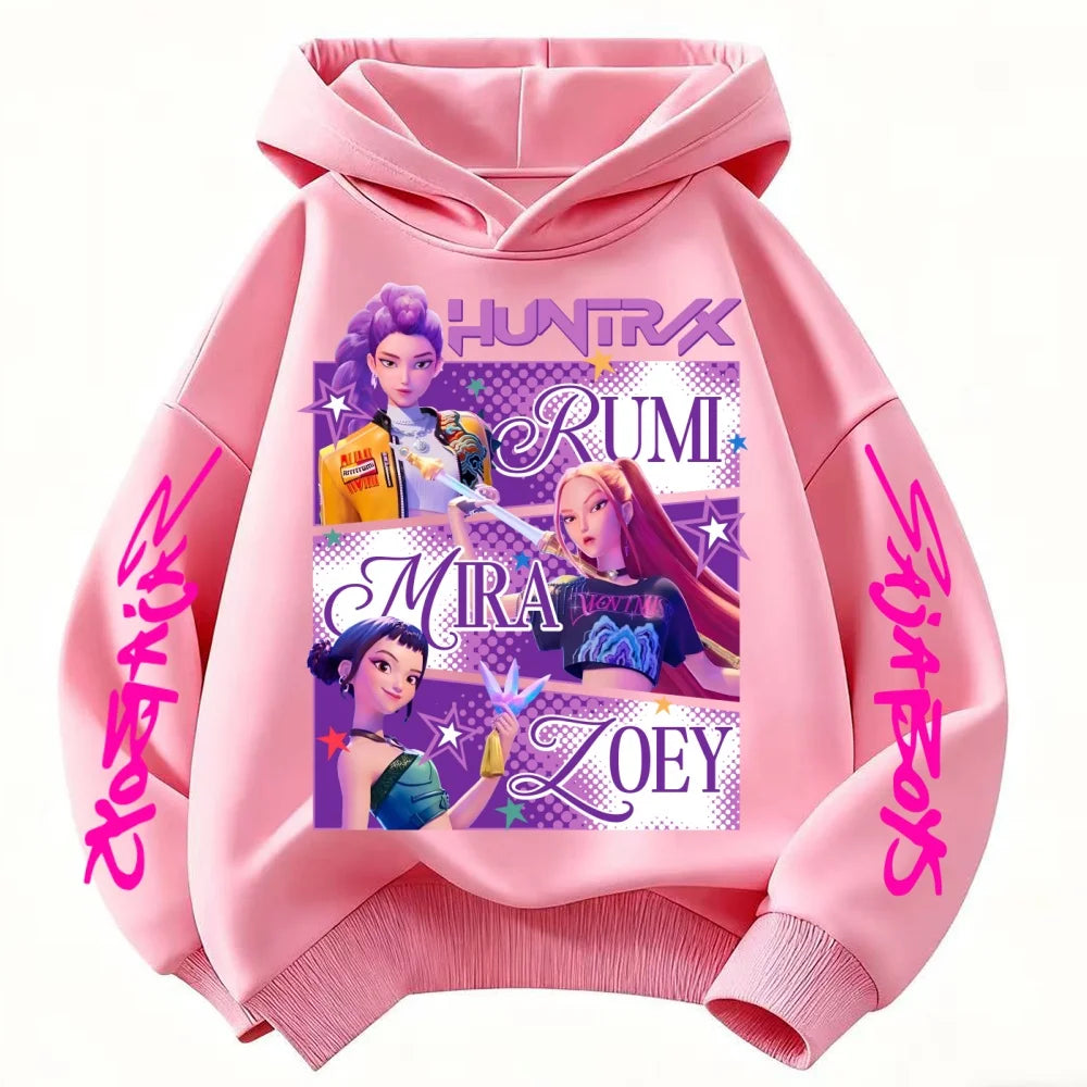 KPop Demon Hunters Huntrix Hoodie – Kids Fashion Sweatshirt for Girls & Boys, Spring Autumn Casual Tops