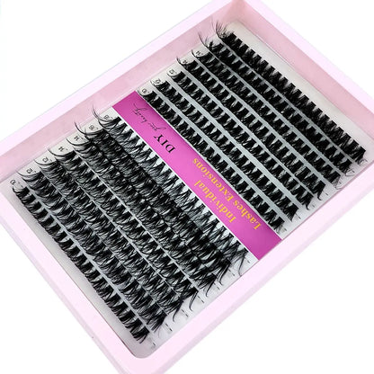 60D/80D/100D Mixed Eyelash Clusters – 10-18mm Wispy Individual Lash Extensions, 266/280pcs DIY Mink False Lashes for Makeup