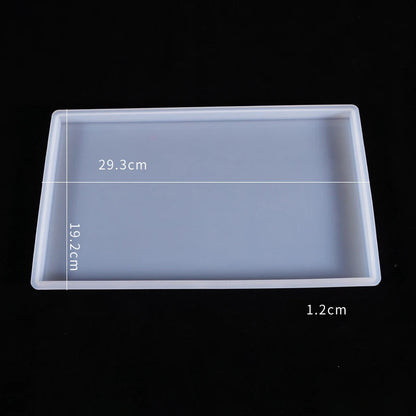 Large Rectangle Resin Tray Silicone Mold - DIY Epoxy Tea Plate Coaster Craft Making Mold