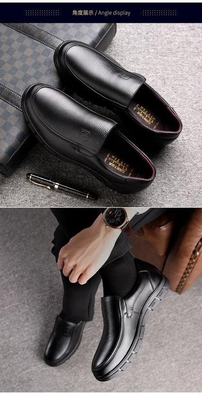 Genuine Leather Handmade Men's Shoes – Casual Loafers, Breathable Slip-On Walking Sneakers for Outdoor Wear