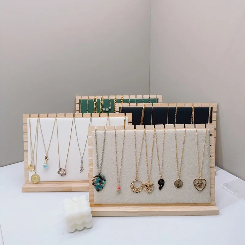 Creative Solid Wooden Necklace Display Frame – Pendant Support Jewelry Display Stand