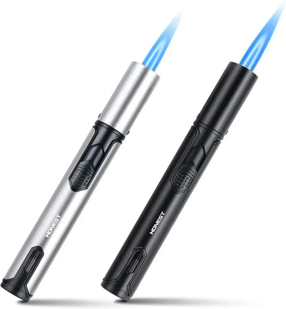 Honest Metal Windproof Torch Lighter – Refillable Pen Jet Flame for Kitchen, BBQ & Camping