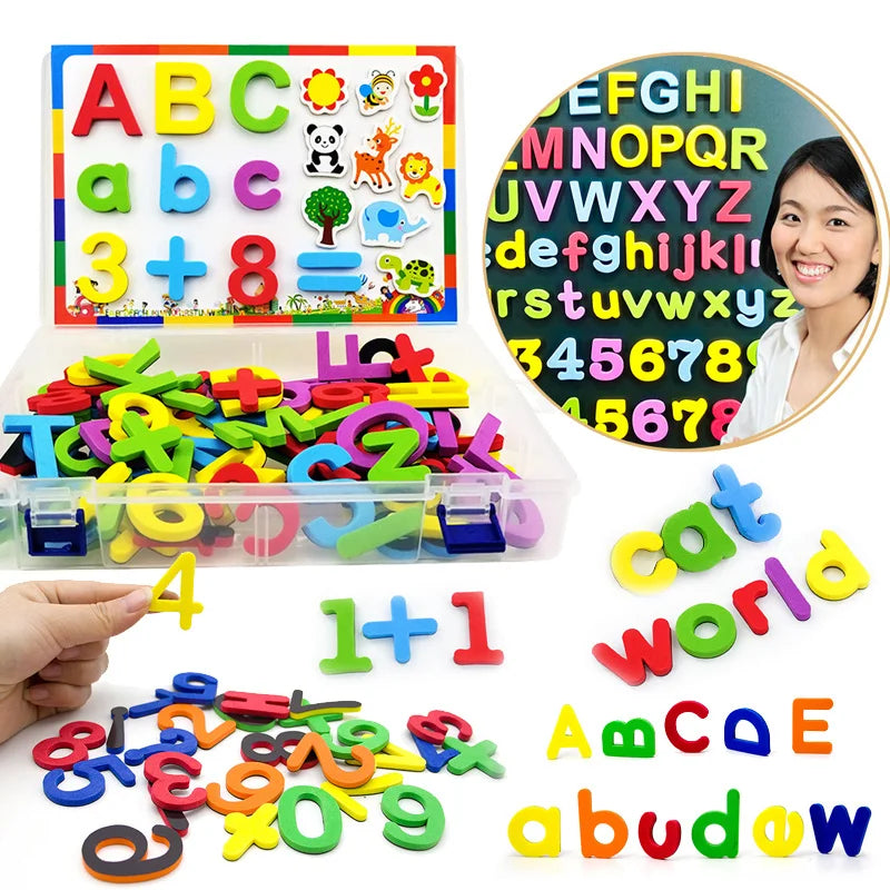 24-76pcs Magnetic Alphabet Letters — EVA Foam Refrigerator Stickers for Toddlers & Kids, Educational Spelling & Counting Toy Gift