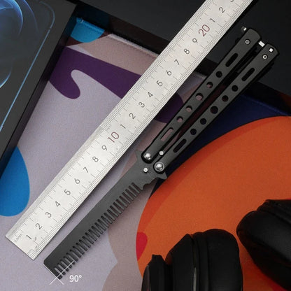 Butterfly Folding Comb for Men - Portable Metal Tip Comb, Convenient Carry Design