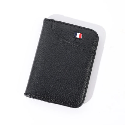 Slim PU Leather Card Wallet - Portable Mini Credit Card Holder for Men with Thin Compact Pocket Design