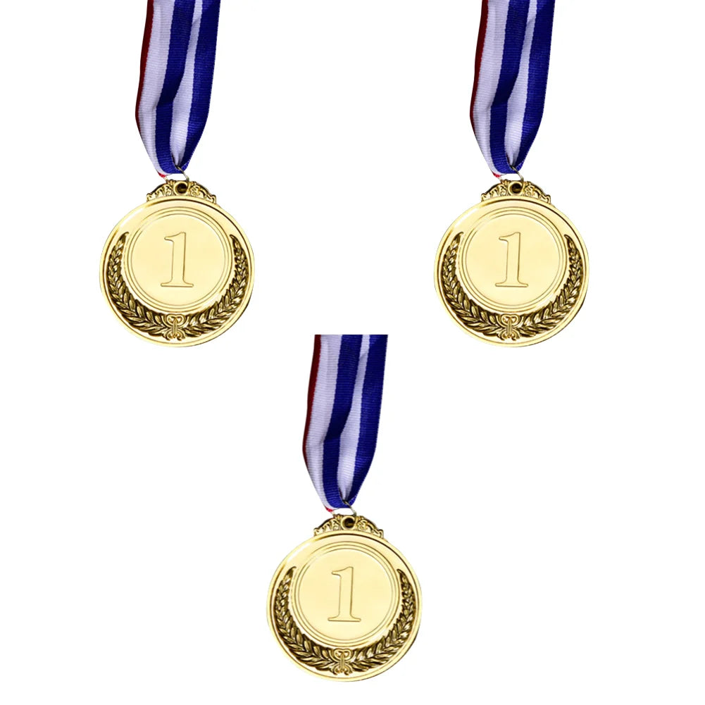3-Piece Gold, Silver and Bronze Winner Medals - Sports Day Competition Awards for Adults, Kids, Outdoor Games, and Souvenirs