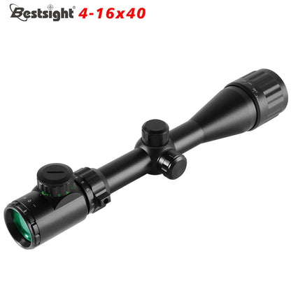 4-16x40 AOE Hunting Riflescope — Red & Green Illuminated Dot Scope for Airsoft & Sniper Rifles