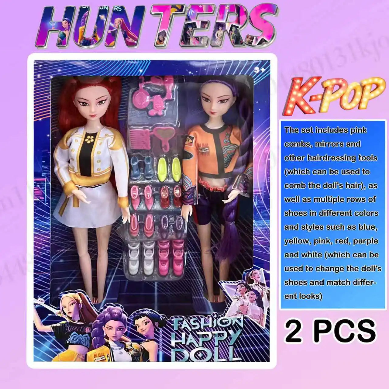 NEW KPop Demon Hunters Doll Toy — Rumi Mira Zoey Action Figure, Princess Baby Girl DIY Plastic Toy for Girls