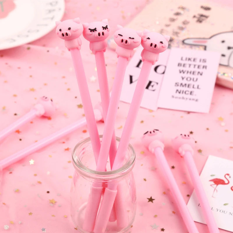 Cute Pink Pig Gel Pen – Kawaii Retractable Pen for School, Office, and Student Gifts