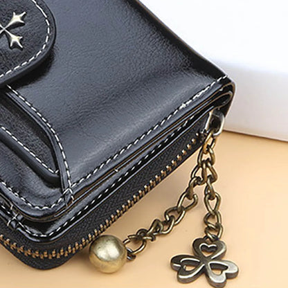 Fashionable 2024 Women's Wallet - Short PU Leather Card Holder with Zipper Purse, Top Quality Design