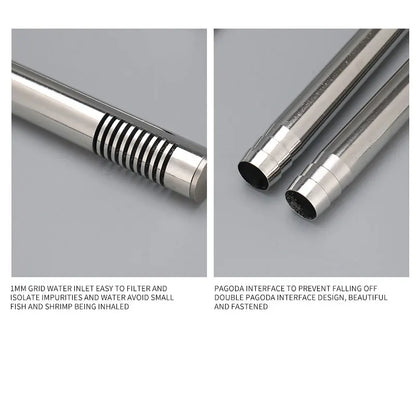 ZRDR Aquarium Filter Accessories – Stainless Steel External Inlet/Outlet Tube & Oil Film Remover for Fish Tanks
