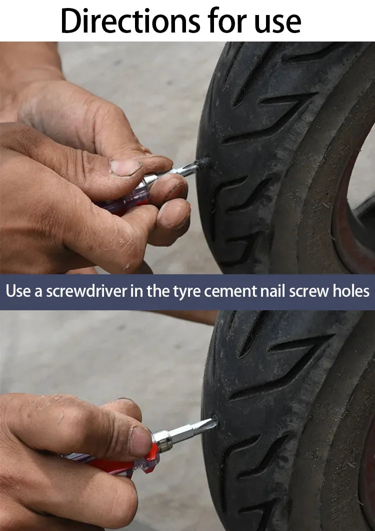10/30PCS Car & Motorcycle Tyre Repair Nail Set – Universal Rubber Puncture Repair Tool for Truck, Scooter & Bike Tires