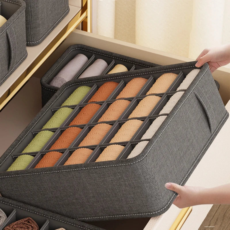 Underwear & Socks Cabinet Drawer Organizer – Wardrobe Storage Box for Clothes, Ties, Pants & Bras