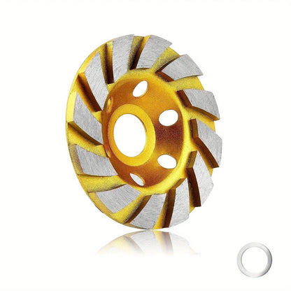 4-Inch Turbo Diamond Grinding Cup Wheel – 12 Segments Heavy Duty Concrete Grinding Disc for Angle Grinder Cutting & Polishing