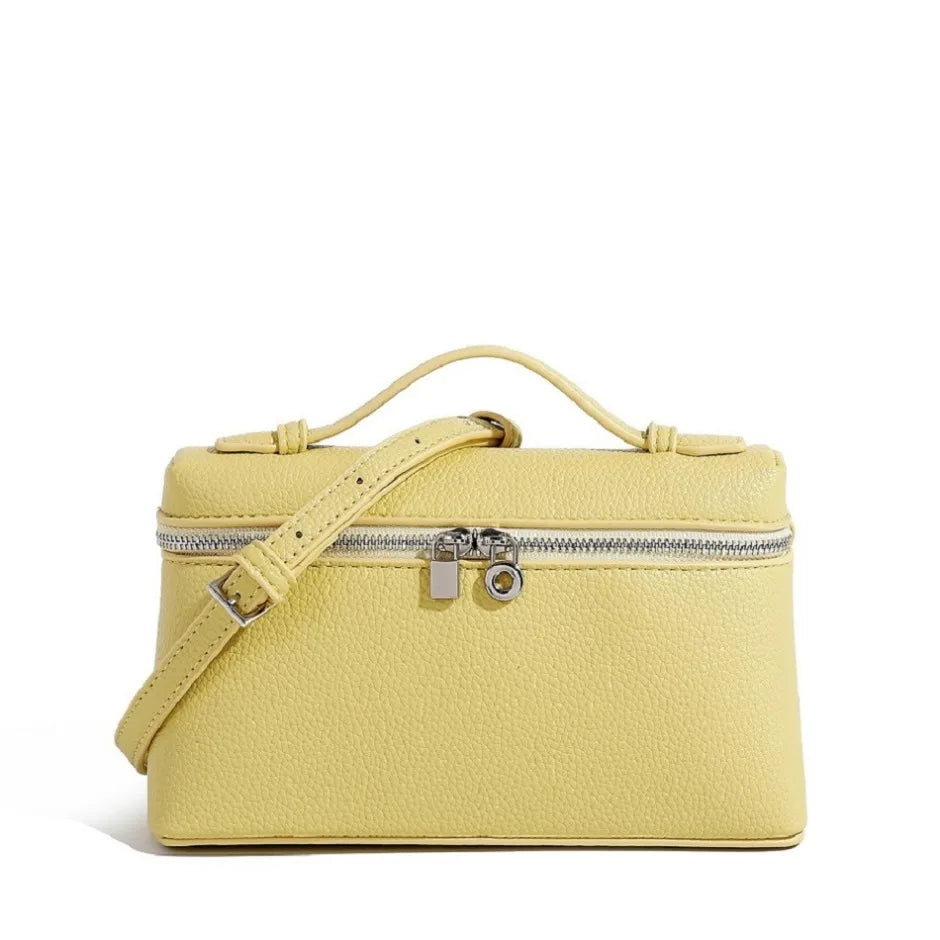 Lychee Grain Mini Shoulder Bag - Elegant Women’s Fashion Crossbody Handbag with Lunch Box Style Design