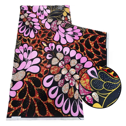 Original African Wax Print Fabric - 6 Yards 100% Cotton Nigerian Ankara Sewing Material for Women’s Dresses
