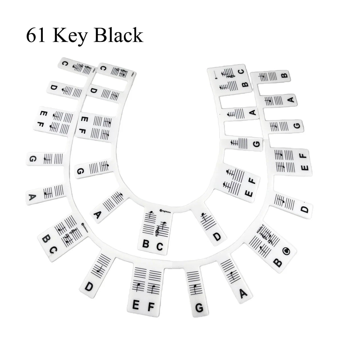 Miwayer Piano Keyboard Stickers - Removable 61/88 Key Note Labels Guide for Beginner Piano Learning