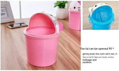 Sanrio Hello Kitty Kawaii Trash Can – Cute Dustbin for Bedroom & Living Room Garbage Disposal
