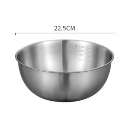 Stainless Steel Mixing Bowl Set (1–3 pcs) with Measurement Scale – Large Capacity Cooking, Baking & Food Storage Bowls for Kitchen Essentials