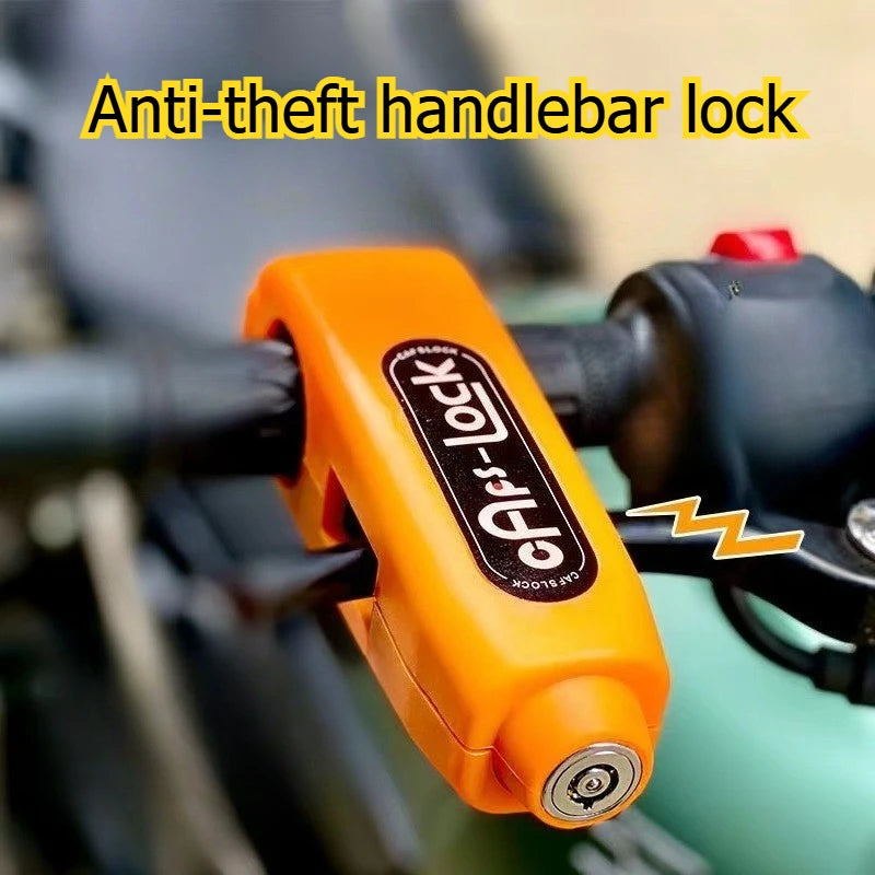 Mini Electric Vehicle Anti-Theft Lock Set – Bicycle & Scooter Security System with Brake Handlebar Grip, Throttle Lock & Cycling Horn for Motorcycle Safety