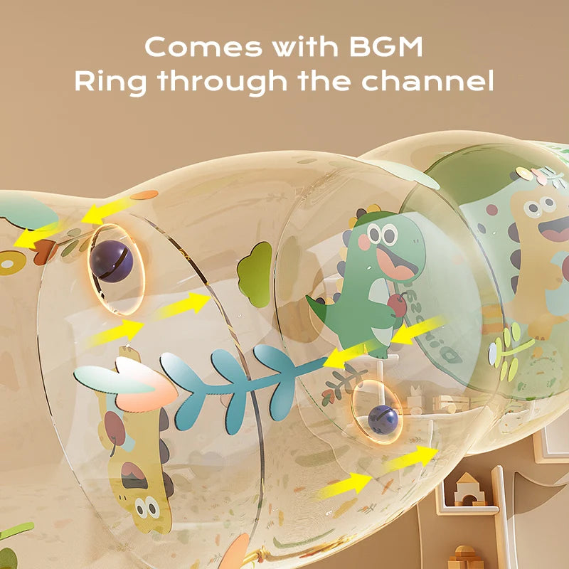 Baby Crawl-Along Roller and Drop Maze - Interactive Tummy Time Activity Center for Early Learning and Motor Skills Development