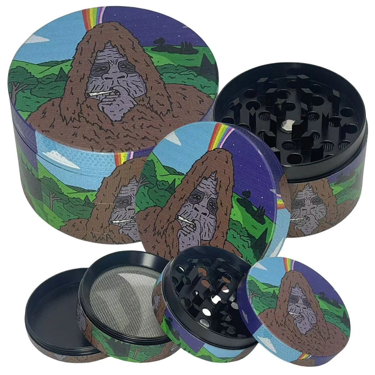 50mm Metal Gorilla Herb Grinder – 4-Layer Manual Spice, Pepper & Tobacco Mill for Cigarette Smoking Accessories