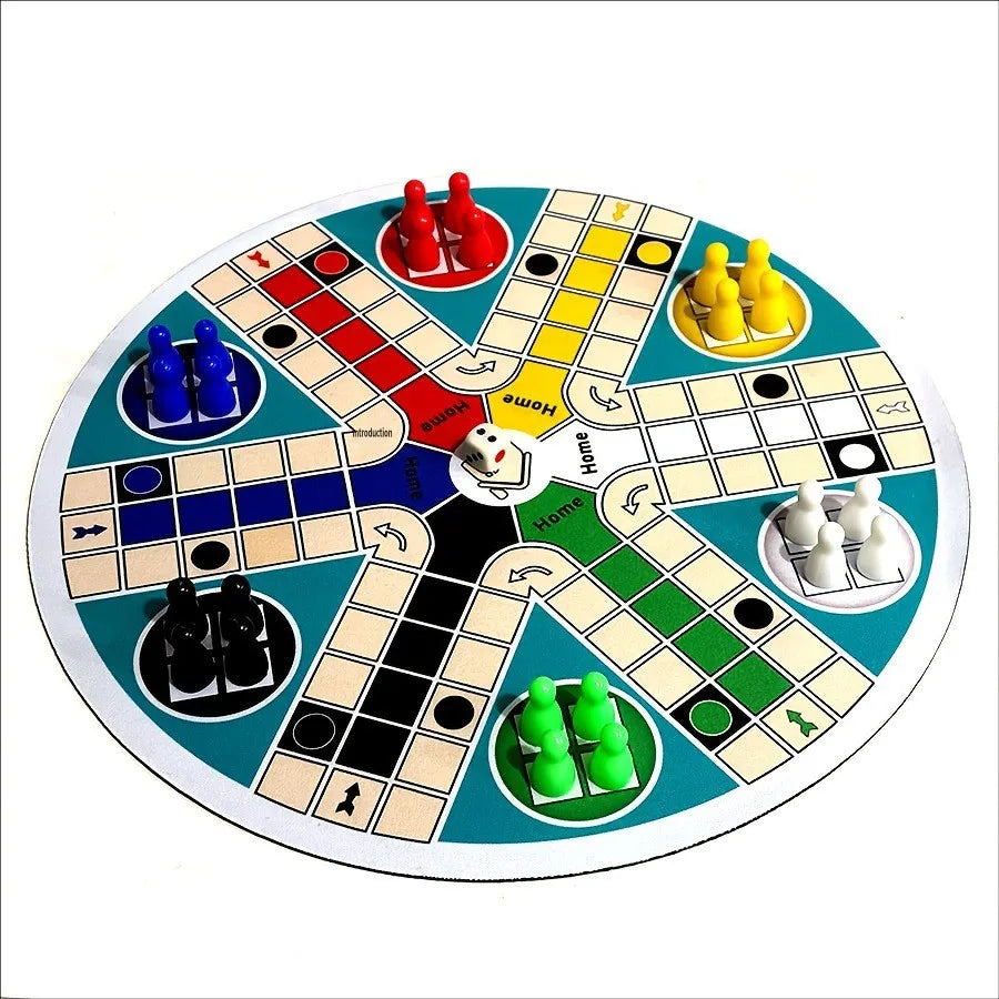 DOWMOO 6-Player Round Flying Chess Board Game (35cm) – Family & Party Multiplayer Parent-Child Fun Casual Tabletop Game Toy