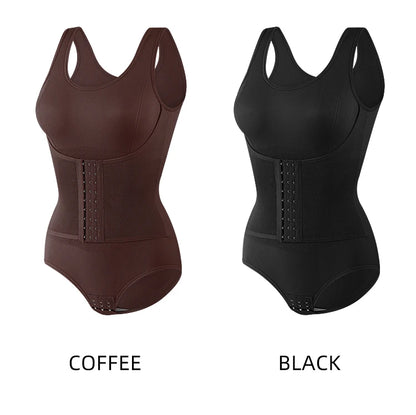 Bodysuit Shapewear – Double Breasted Tummy Control Body Shaper, Postpartum Slimming Waist Trainer & Comfort Corset for Flat Belly
