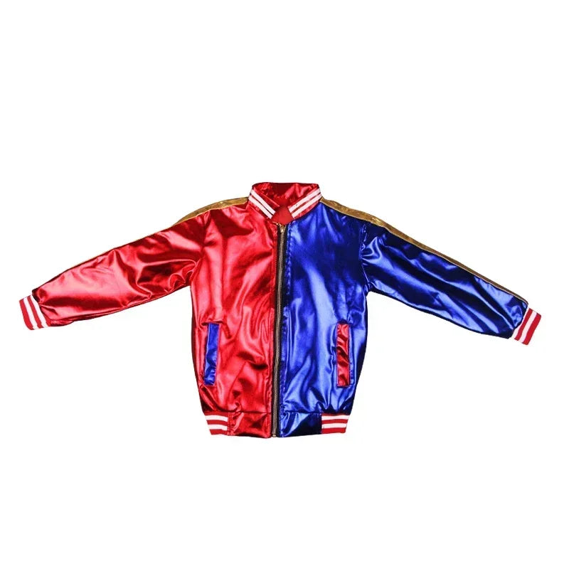 Adult Anime Robe Costume for Women with Quinn Wig, Joker T-Shirt and Jacket – Halloween Cosplay Outfit