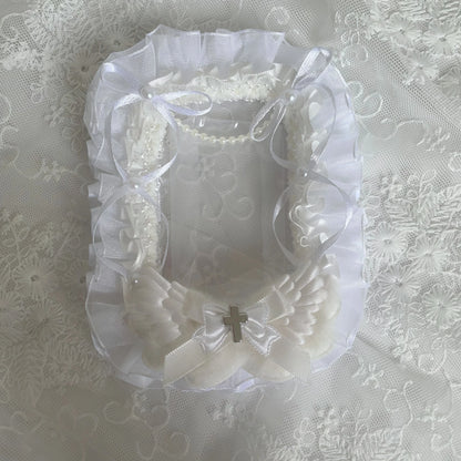 Lace Bow Pearl Card Holder - Decorative Photo Card Cover for DIY Crafts, Scrapbooking & Display