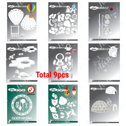 Tall Elf Metal Cutting Dies – Pine Cone Gnome Scrapbooking, Mailbox Craft Supplies for DIY Photo Albums