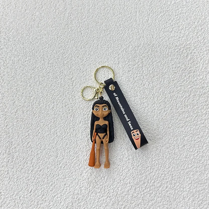 Italian Brainrot Cartoon Keychain – Funny Tung Tung Tung Anime PVC Key Ring Pendant Gift