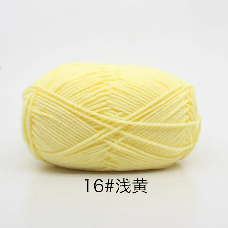 40-50g/Set 4ply Milk Cotton Knitting Yarn – Dyed Lanas for Crochet, Sweaters, Hats & Dolls, Affordable Craft Supplies