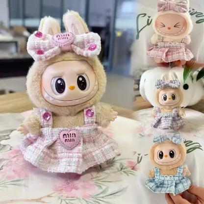 17cm Mini Plush Doll Clothes – Korea Kpop Exo Labubu Idol Suit Outfit Accessories, Doll Clothing Gift (Clothes Only)