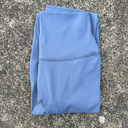 High Waist Women's Yoga Leggings - Solid Color Cropped Gym & Training Pants with Back Pocket