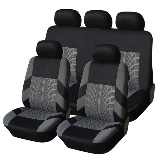 Universal Full Set Car Seat Covers – Front Split & Rear Bench Cloth Protectors for SUV, Sedan & Van Automotive Interior Protection Accessories